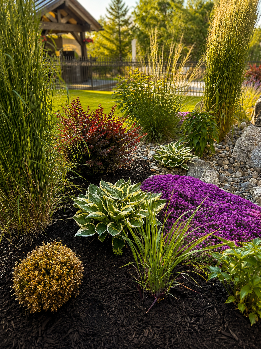 Detail of a Kalagan Outdoor Design planting bed, showing the care and craftsmanship in every project