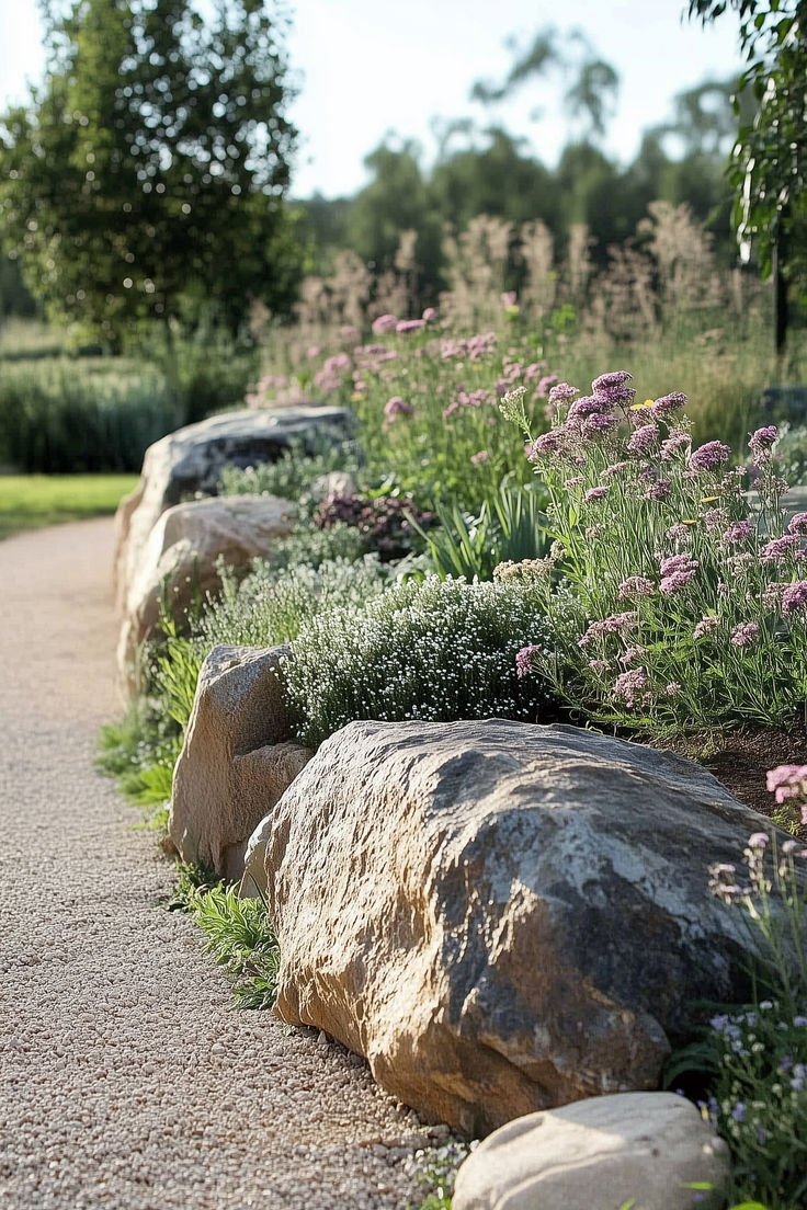 Kalagan Outdoor Design boulder retaining wall and garden bed, built to last, Okanagan