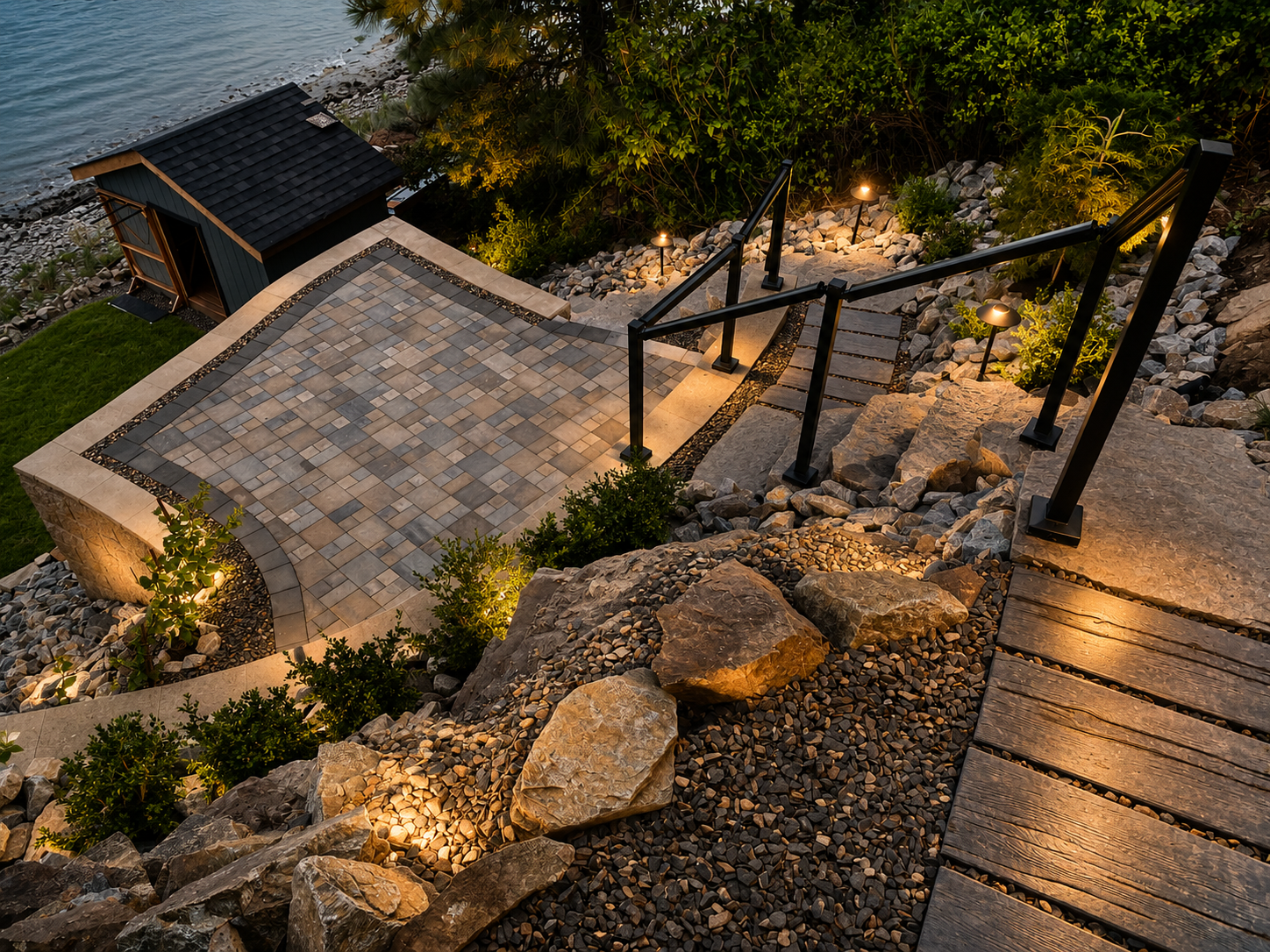 Paver Pathways & Walkways in Kelowna project by Kalagan Outdoor Design