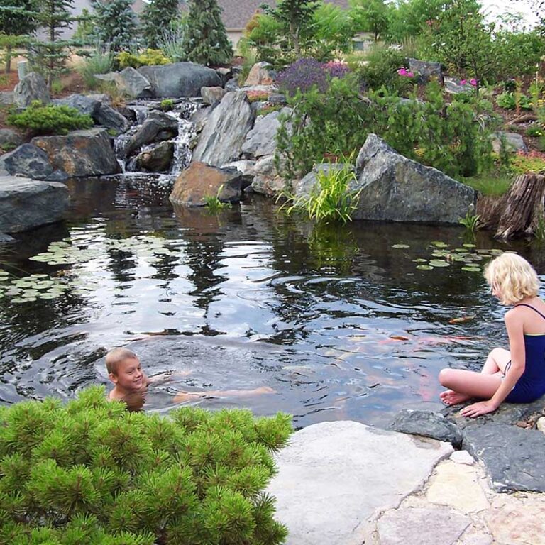 Pond-and-children-swimming